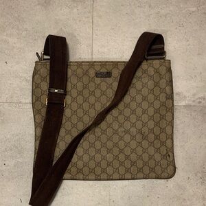 Gucci Beige and Brown Messenger Bag
